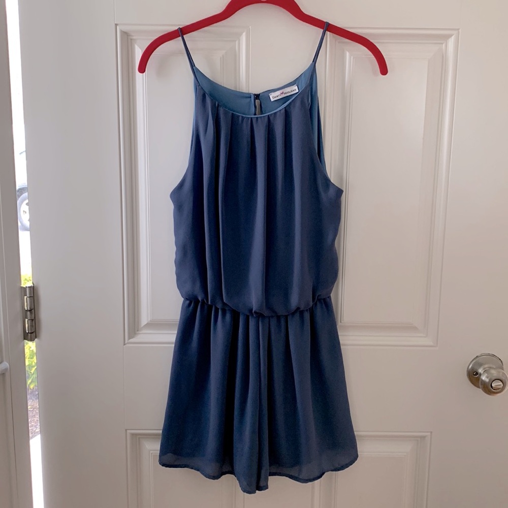 Dainty Hooligan Blue Slit Back Romper- Small